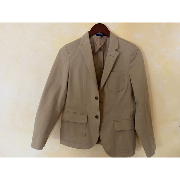Boys Size 16 Polo Ralph Lauren Khaki Dinner Blazer Jacket LN